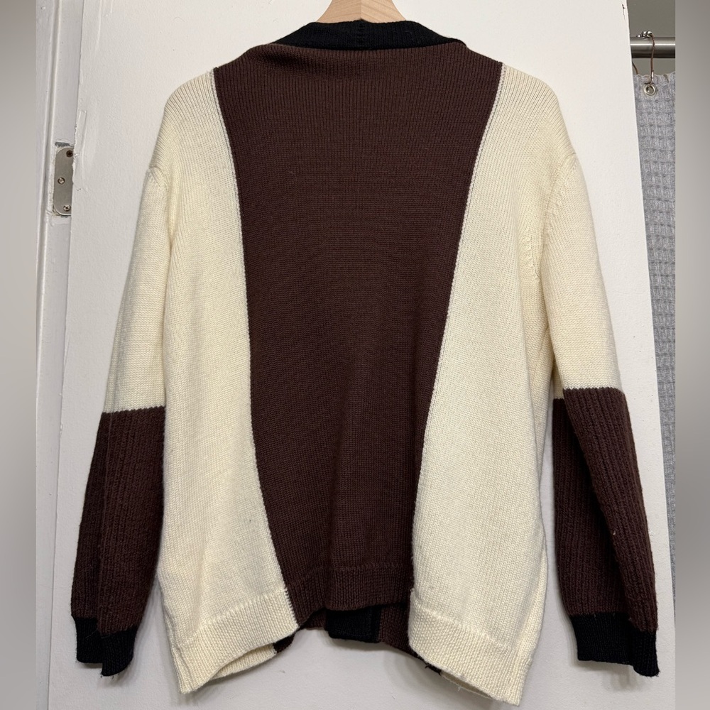 MARELLA Brown and Cream Wool Cardigan - Picture 5 of 8